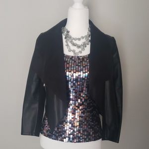 Bagatelle Drape Faux Leather Jacket